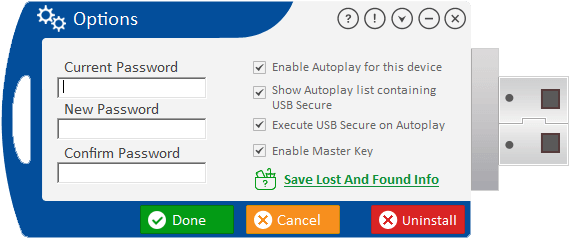 USB Secure protected-area screen